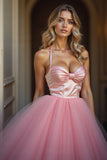 Blush A Line Corset Tulle Short Cocktail Dress