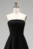 Black White Tiered Strapless Short Cocktail Dress with Ruffles