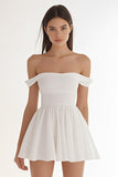 Ivory Chiffon A Line Off The Shoulder Short Graduation Dress