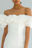 Stylish Off The Shoulder Bodycon Ivory Short Graduation Dress