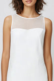 Simple Illusion Neck Bodycon White Short Graduation Dress
