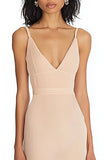 Champagne Mermaid Ruffled Deep V Neck Long Formal Dress