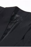 Sparkly Black 2 Piece Peak Lapel Women Formal Suits with Beading