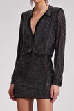 Sparkly Black 2-Piece Beaded Women Formal Suits