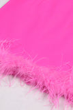 Black 2 Piece Peak Lapel Short Women Formal Suits with Feather