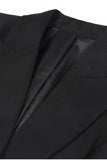 Black Satin Peak Lapel Single Breasted Women Formal Blazer
