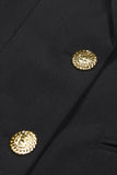 Black Satin Peak Lapel Single Breasted Women Formal Blazer