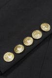 Black Satin Peak Lapel Single Breasted Women Formal Blazer