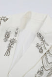 Sparkly Black Peak Lapel Single Breasted Women Formal Blazer with Rhinestones