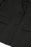 Black Peak Lapel Single Breasted Women Formal Blazer with Sequins