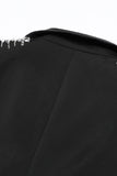 Black Peak Lapel Single Breasted Women Formal Blazer with Sequins