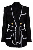 Black 2-Piece Shawl Lapel Double Breasted Women Formal Suits