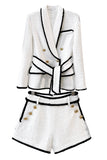 Black 2-Piece Shawl Lapel Double Breasted Women Formal Suits