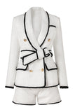 Black 2-Piece Shawl Lapel Double Breasted Women Formal Suits