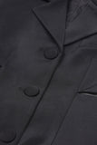 Black Notched Lapel Cut Out Women Formal Suits with Bow