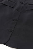 Black Notched Lapel Cut Out Women Formal Suits with Bow