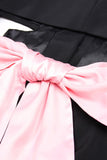Black Notched Lapel Cut Out Women Formal Suits with Bow