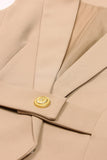 White Peak Lapel Sleeveless Satin Women Formal Blazer
