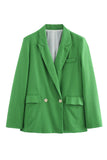 Green 2 Piece Peak Lapel Double Breasted Women Formal Suits