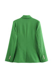 Green 2 Piece Peak Lapel Double Breasted Women Formal Suits