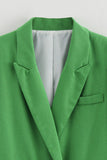 Green 2 Piece Peak Lapel Double Breasted Women Formal Suits