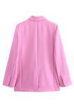 Pink 2 Piece Notched Lapel Satin Women Formal Suits