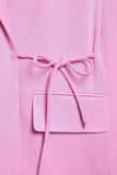 Pink 2 Piece Peak Lapel Women Formal Suits with Strings