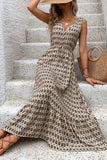 Green Floral V-Neck A Line Long Summer Dress