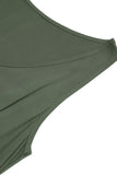 Army Green Scoop Neck A Line Long Summer Dress with Belt