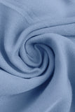 Grey Blue A Line V-Neck Long Summer Dress with Short Sleeves