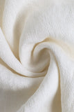 White Satin V Neck A Line Ruffled Long Summer Dress