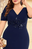 Dark Green Satin Mermaid Plus Size Long Mother Of The Bride Dress