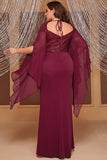 Sparkly Black Sheath Long Mother of the Bride Dress with Slit