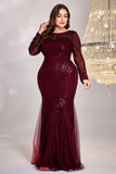 Sparkly Royal Blue Tulle Mermaid Long Sleeves Mother of the Bride Dress
