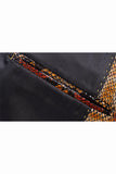 Coffee Snake Skin Notched Lapel One Button Men's Formal Blazer