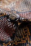 Coffee Snake Skin Notched Lapel One Button Men's Formal Blazer