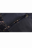 Black Golden Leopard Notched Lapel One Button Men's Formal Blazer