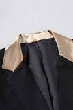 Slim Fit Black One Button Notched Lapel Men's Formal Blazer
