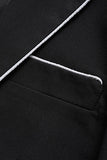 Notched Lapel Slim Fit One Button Black Men's Formal Blazer