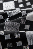 Black Plaid Notched Lapel One Button Men's Formal Blazer