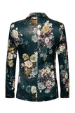 Floral Printed Notched Lapel Men's Formal Blazer