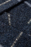 Dark Blue Plaid Notched Lapel Men's Formal Blazer with Pockets
