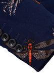 Black Floral Printed Notched Lapel Formal Blazer