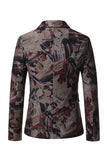 Men's Dark Coffee Notched Lapel Formal Blazer with with Pockets