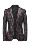 Dark Coffee Slim Fit Notched Lapel Men's Formal Blazer