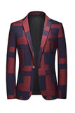 Men's Black Notched Lapel One Button Formal Blazer