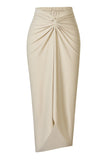 Ivory Cut Out Halter One Piece Swimsuit with Cover Up