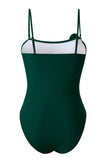 Green Printed One Piece 3D Flower Swimwear with Cover Up