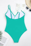 Black White 2-Piece V Neck Beach Swimwear with 3D Flowers