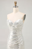 Sparkly Black Strapless Tight Short Homecoming Dress with Sequins